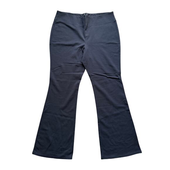 NWT HALARA FLEX SIZE 1X BLACK HIGH WAIST BACK POCKETS FLARE LEG WORK PANTS - Picture 3 of 5